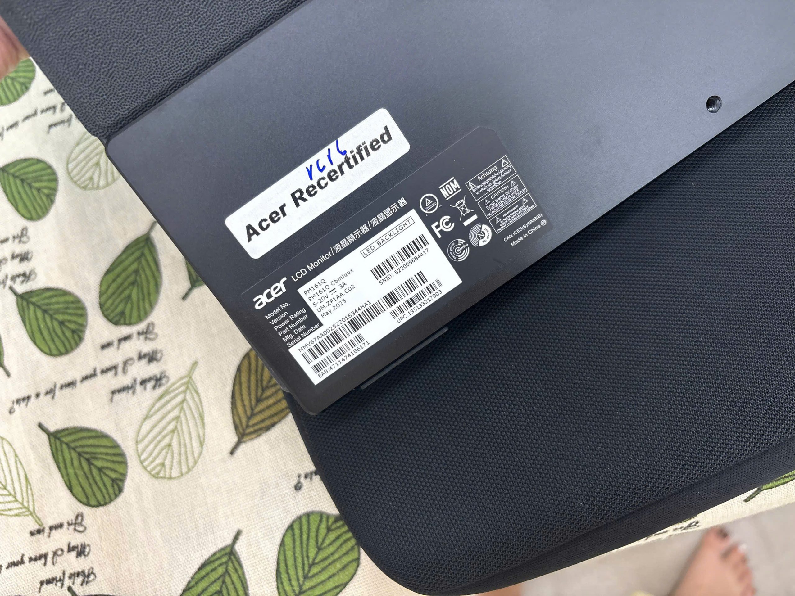 Màn hình: Acer PM161Q/C - Ảnh 6